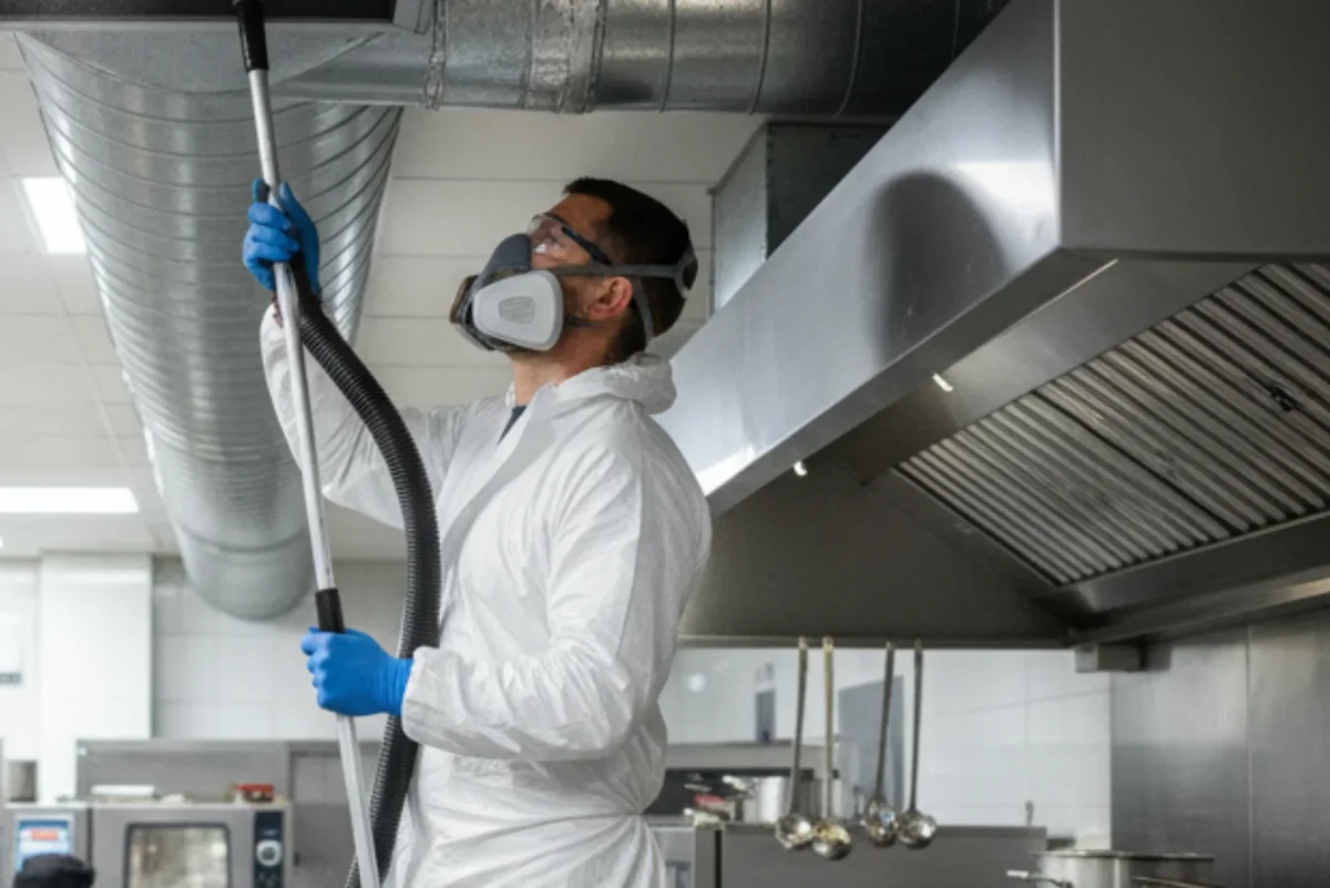 Commercial air duct mold cleaning.