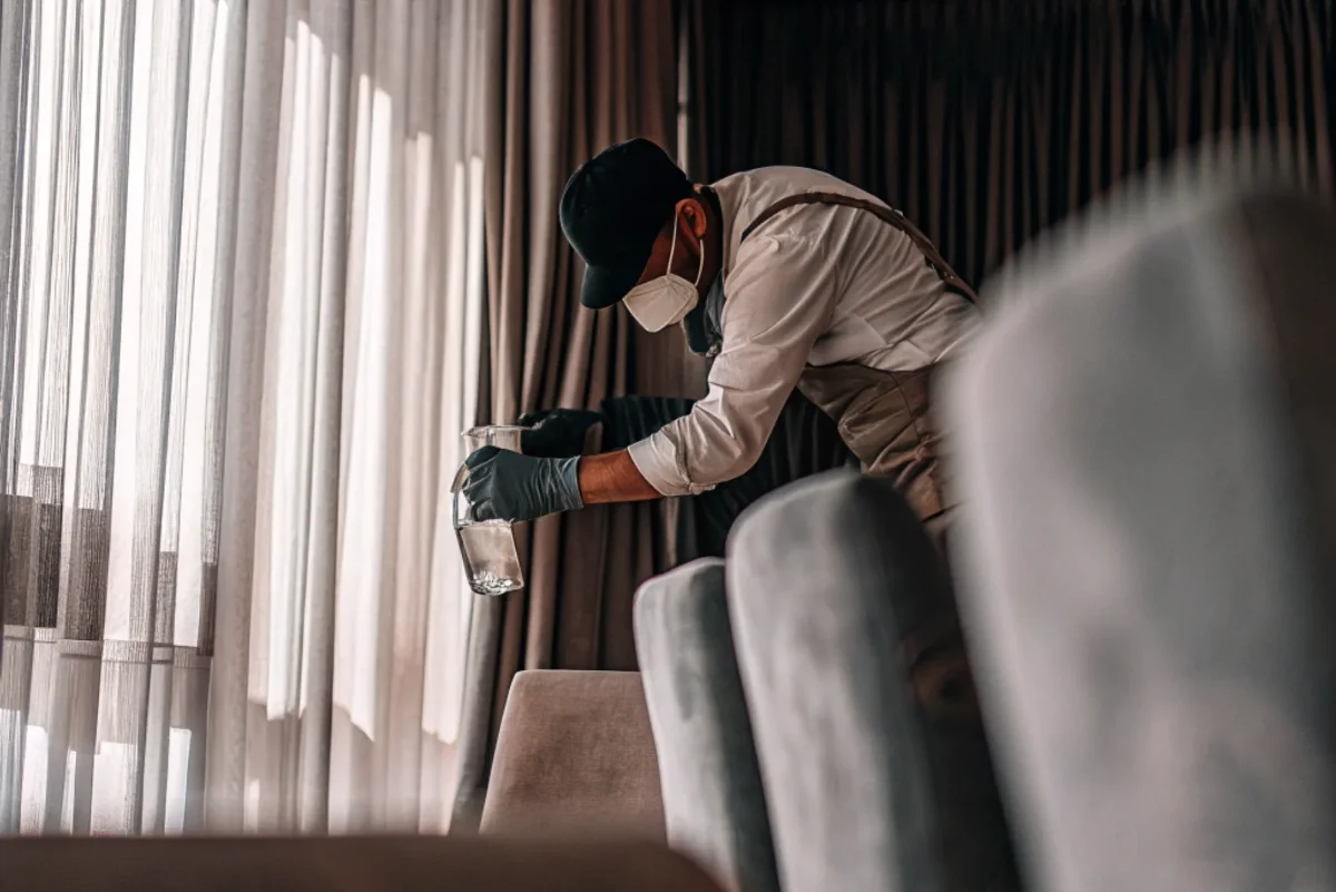 Cleaning the Home of all the mold spores after the Mold removal service.